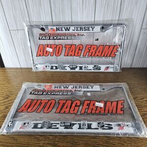 Premium Metal License Plate Frame New Jersey Devils Chrome Tag Cover NEW